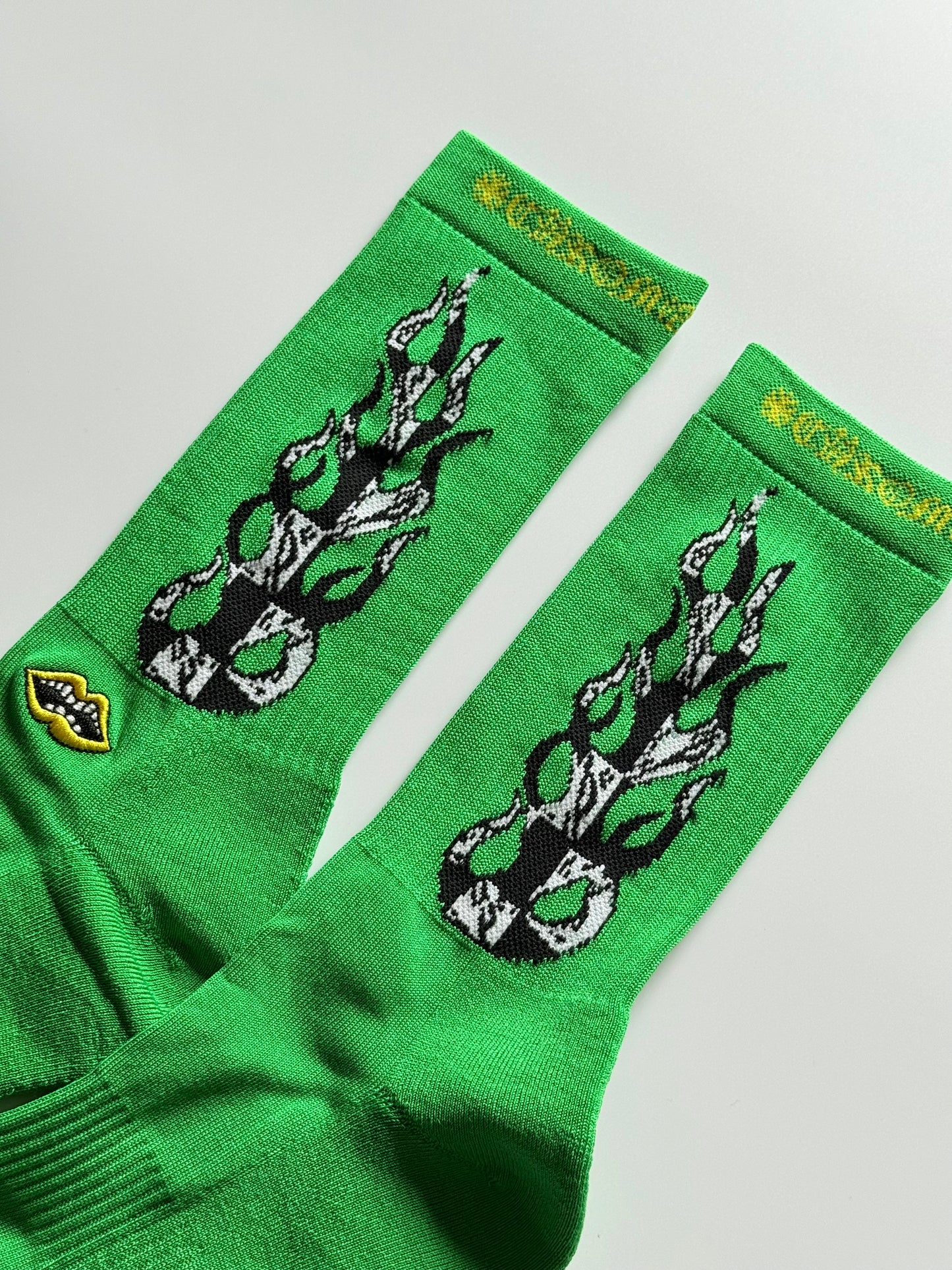 Chrome Hearts Matty Boy Green Flames Socks