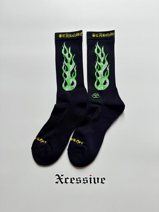 Chrome Hearts Matty Boy Black Flames Socks