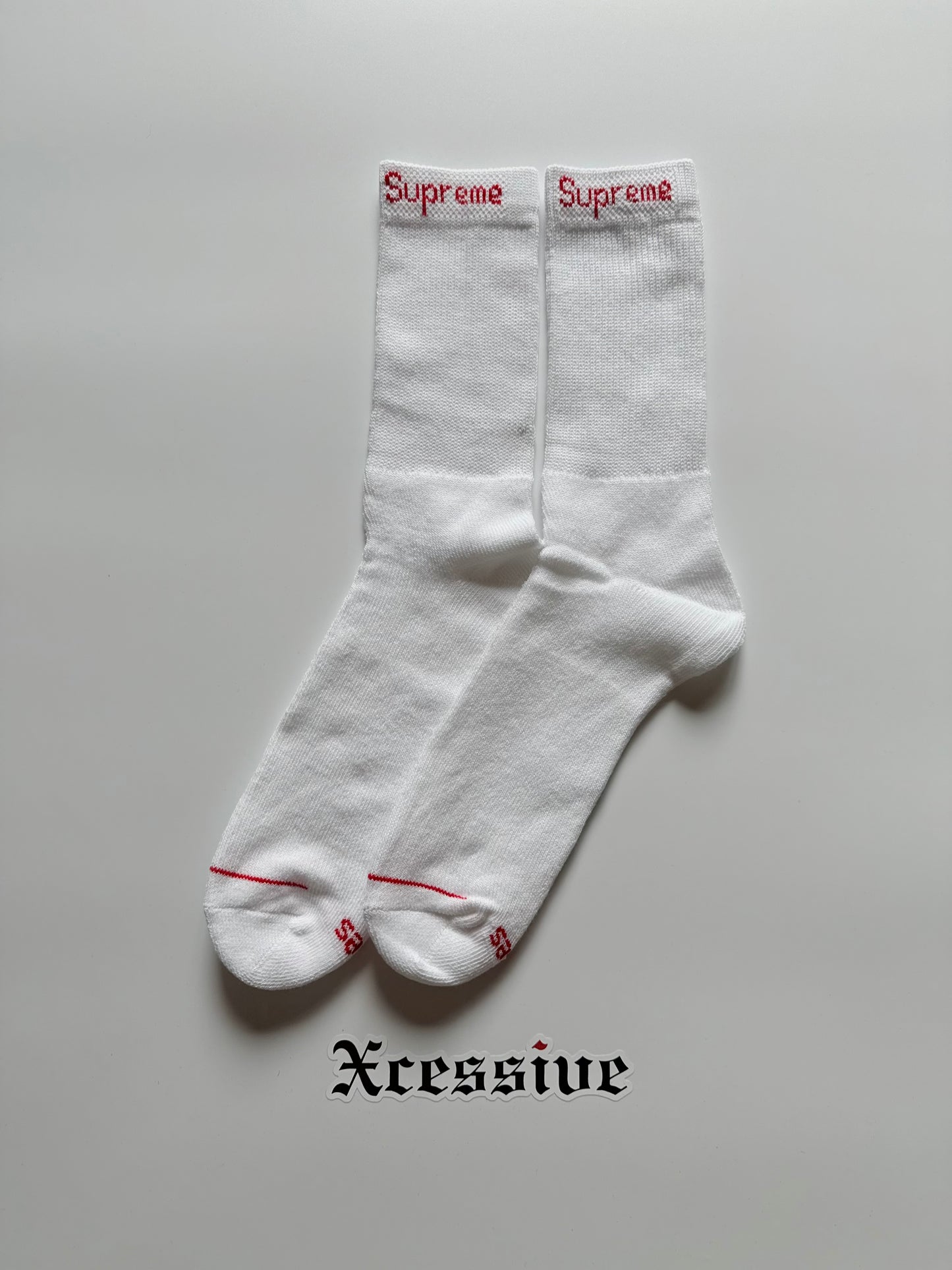 Supreme White Crew Socks