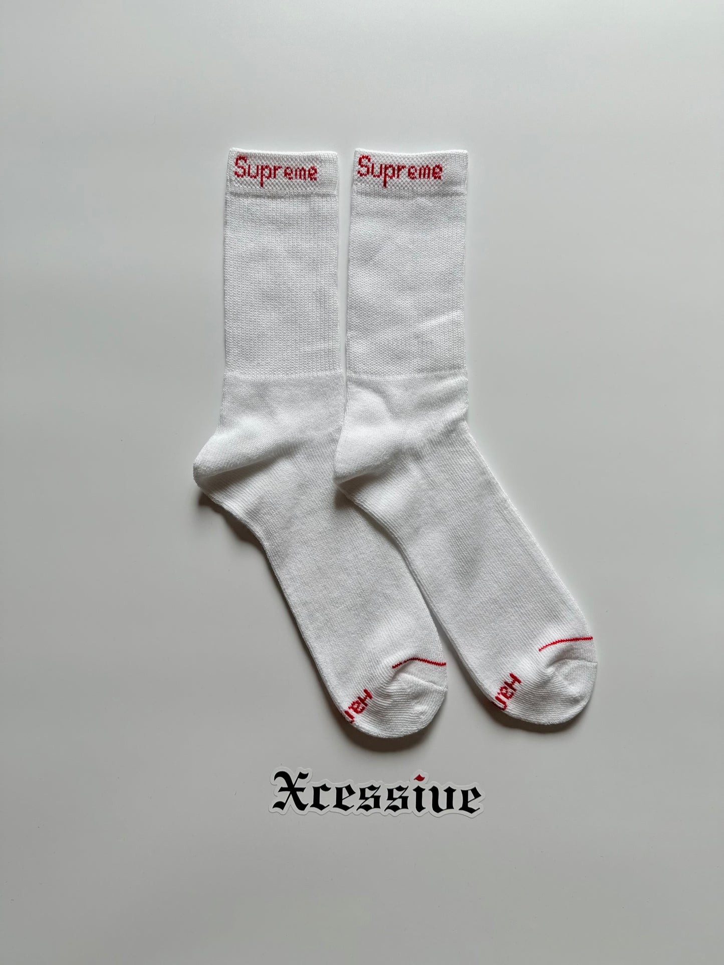 Supreme White Crew Socks