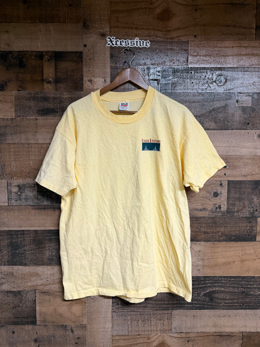 Vintage Yellow Cisco Systems Tee
