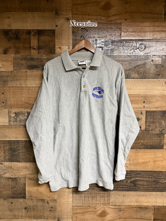 Vintage New England Patriots Long Sleeve Polo