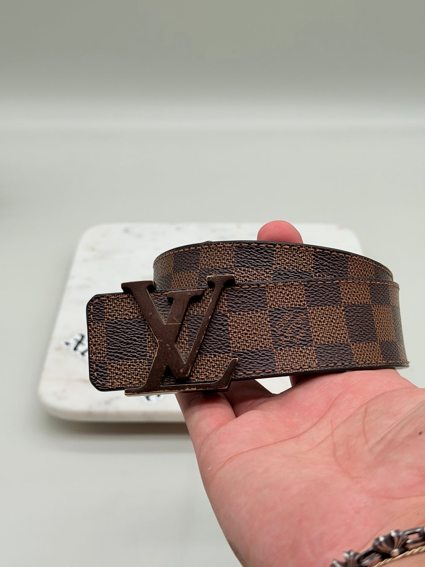 Louis Vuitton Initials Brown Damier Belt