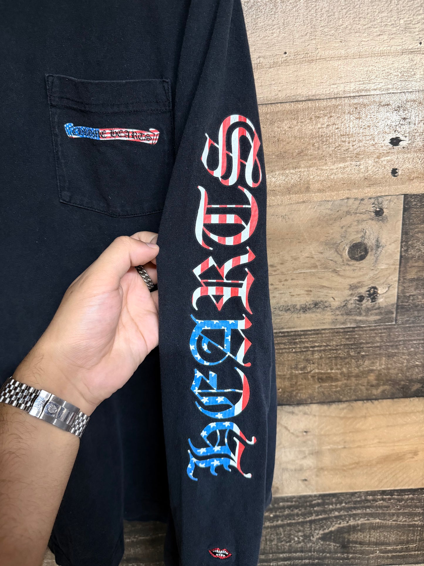 Chrome Hearts Matty Boy American Flag USA Long Sleeve Tee