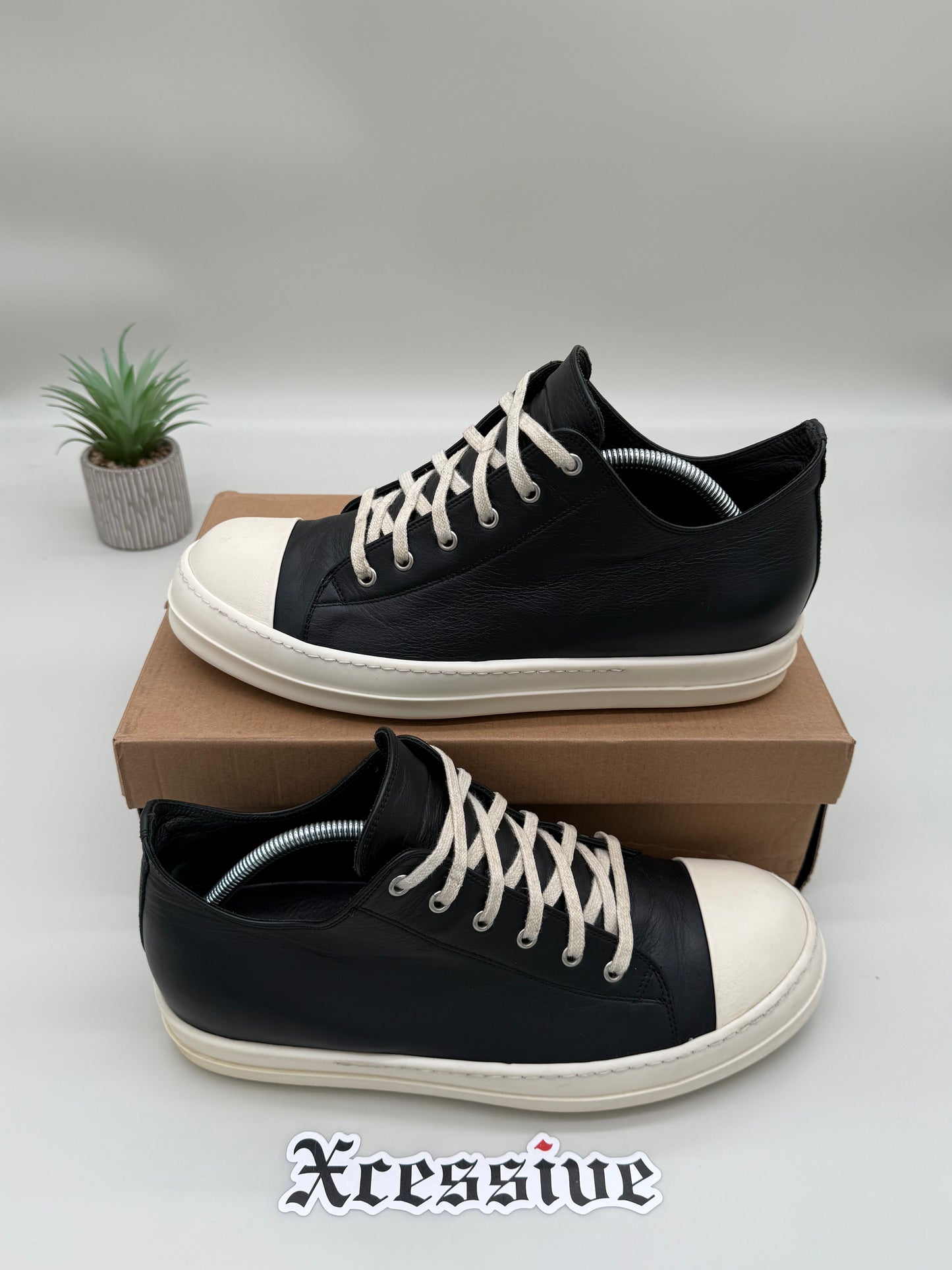 Rick Owens Ramones Low Black Leather