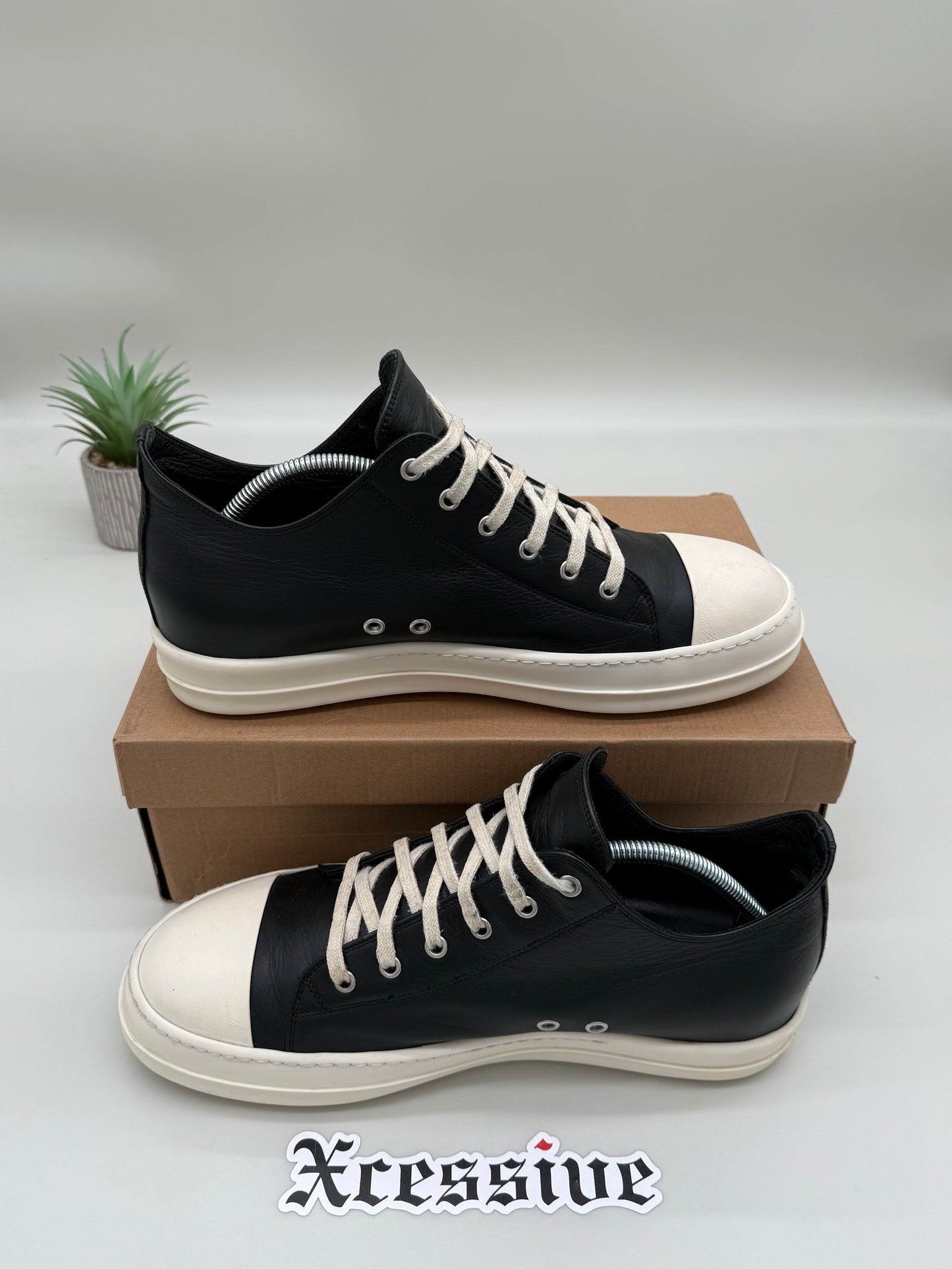 Rick Owens Ramones Low Black Leather