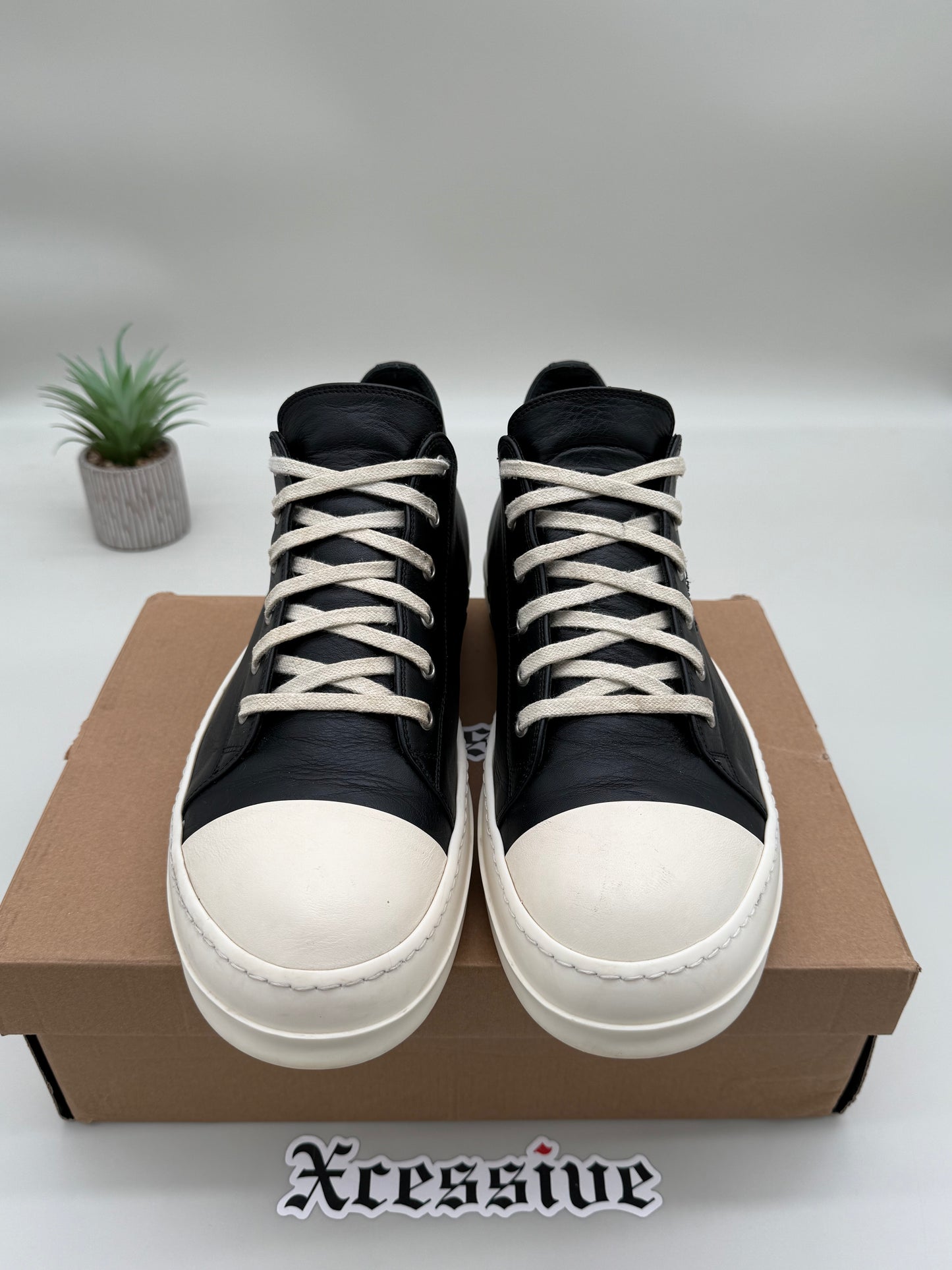 Rick Owens Ramones Low Black Leather