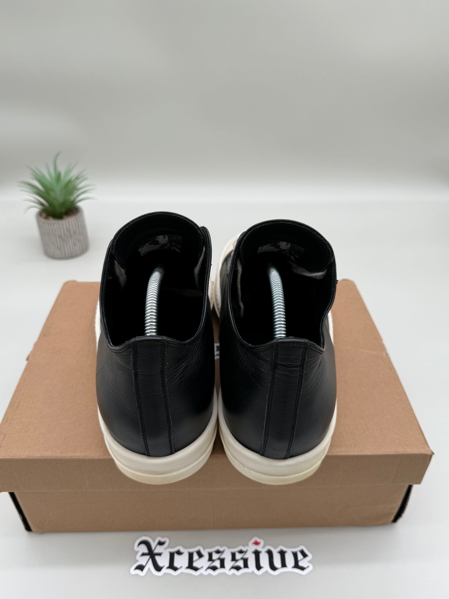 Rick Owens Ramones Low Black Leather