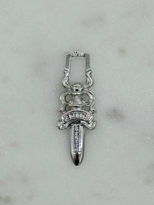 Chrome Hearts Rhodium #5 Dagger Pendant