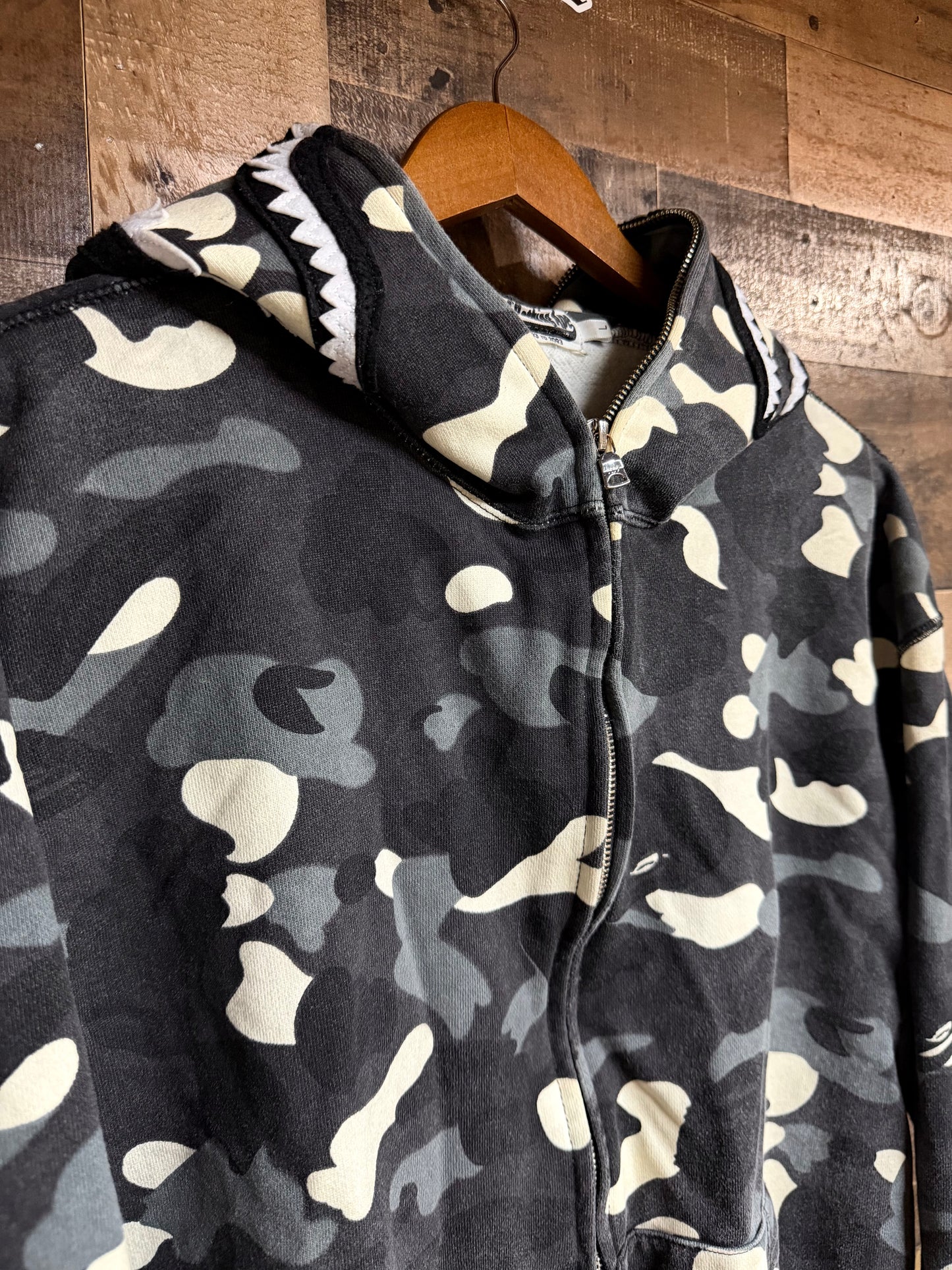 Bape Black City Camo Full-Zip Shark Hoodie