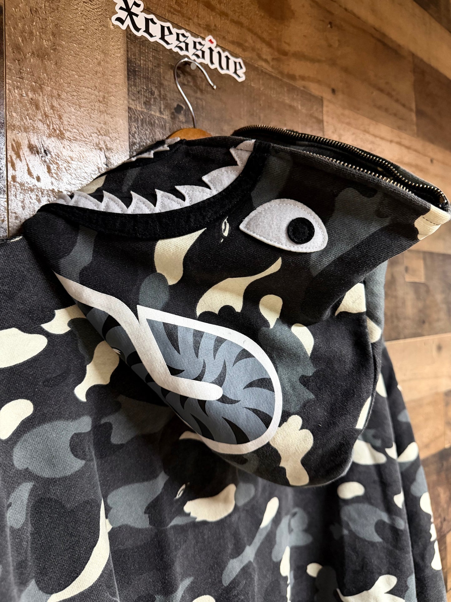 Bape Black City Camo Full-Zip Shark Hoodie