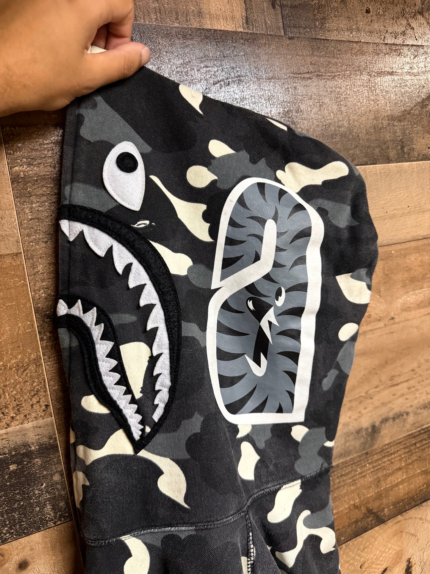 Bape Black City Camo Full-Zip Shark Hoodie