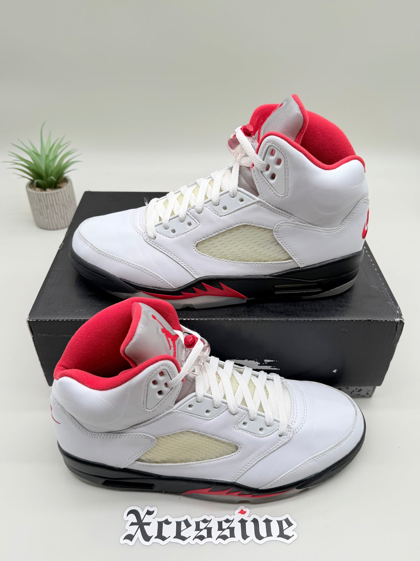 Jordan 5 Fire Red Silver Tongue