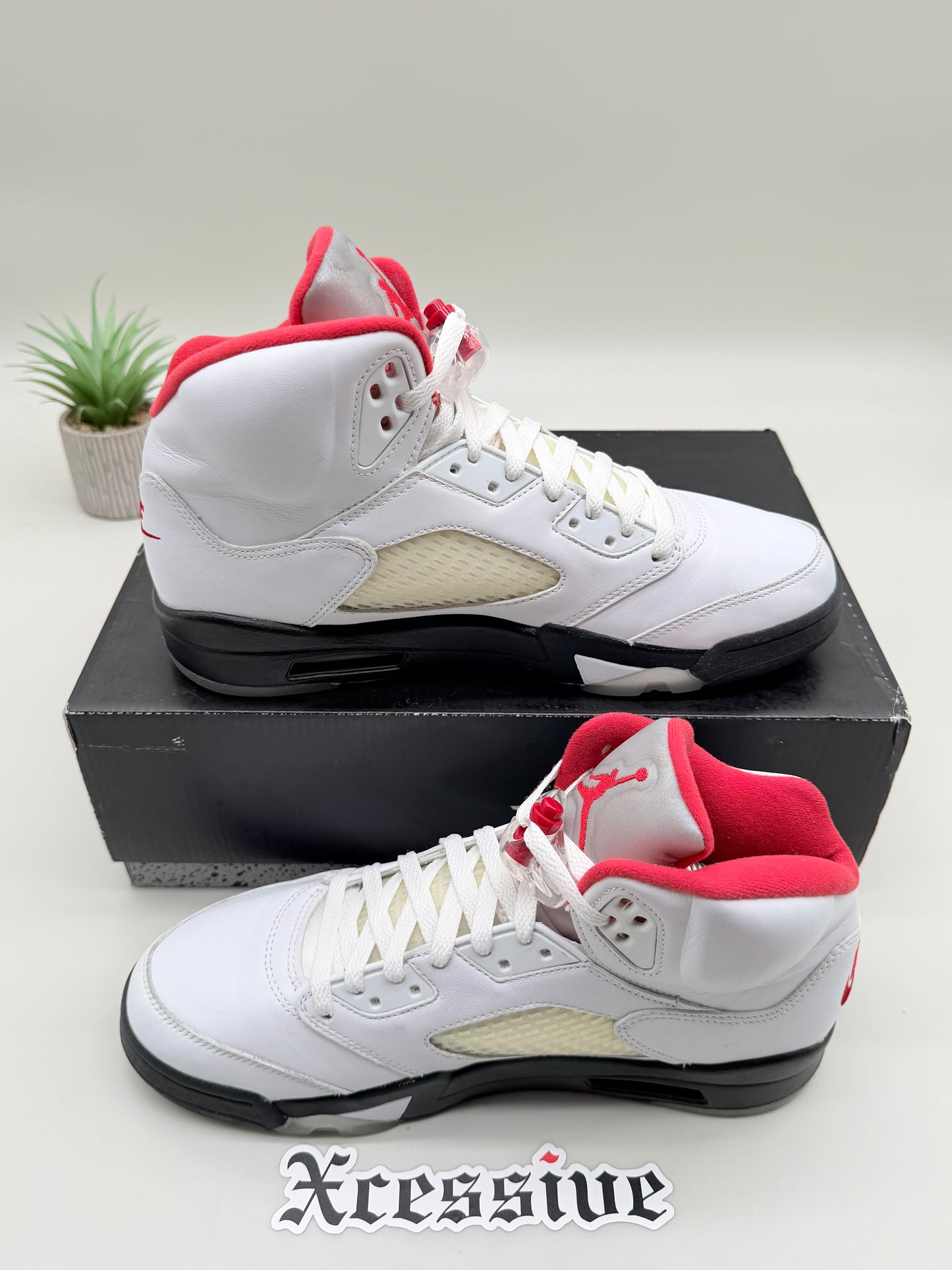 Jordan 5 Fire Red Silver Tongue