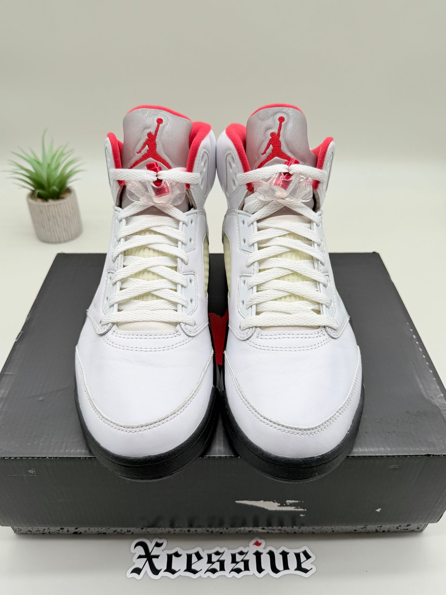 Jordan 5 Fire Red Silver Tongue