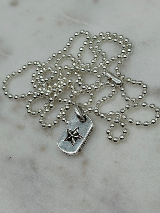 Chrome Hearts Tiny Star Dog Tag Charm Necklace