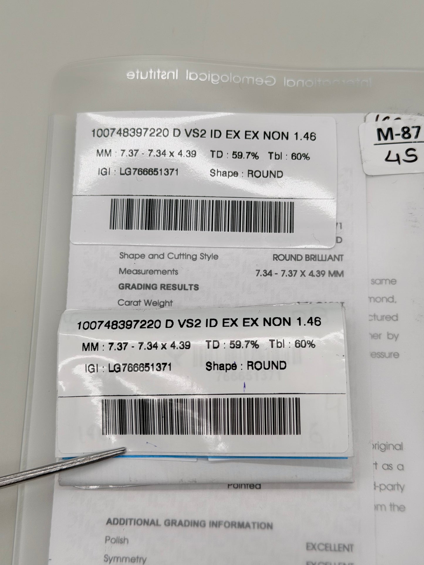 Lab Grown 1.46 Ct Round Diamond