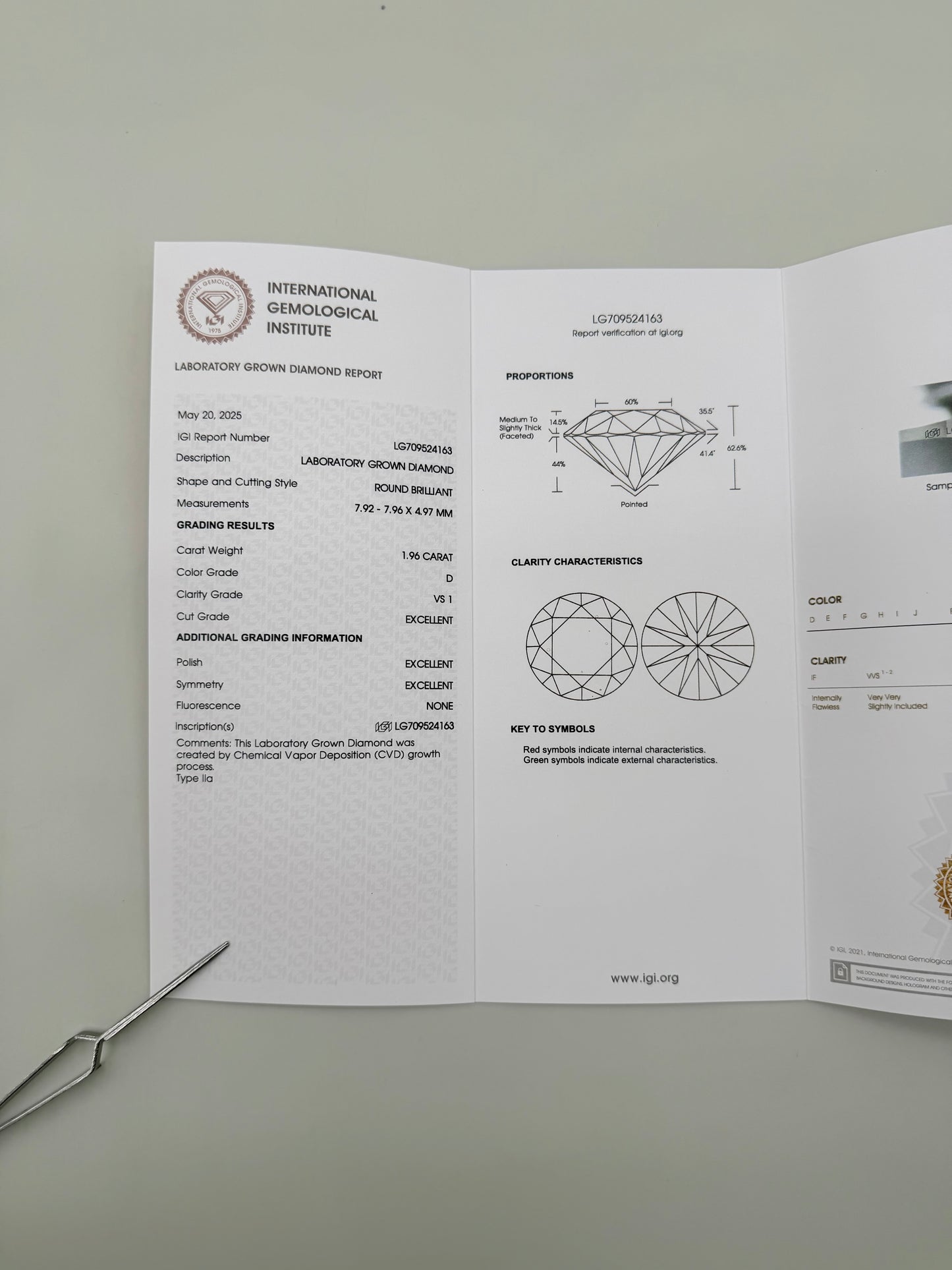 Lab Grown 1.96 Ct Round Diamond