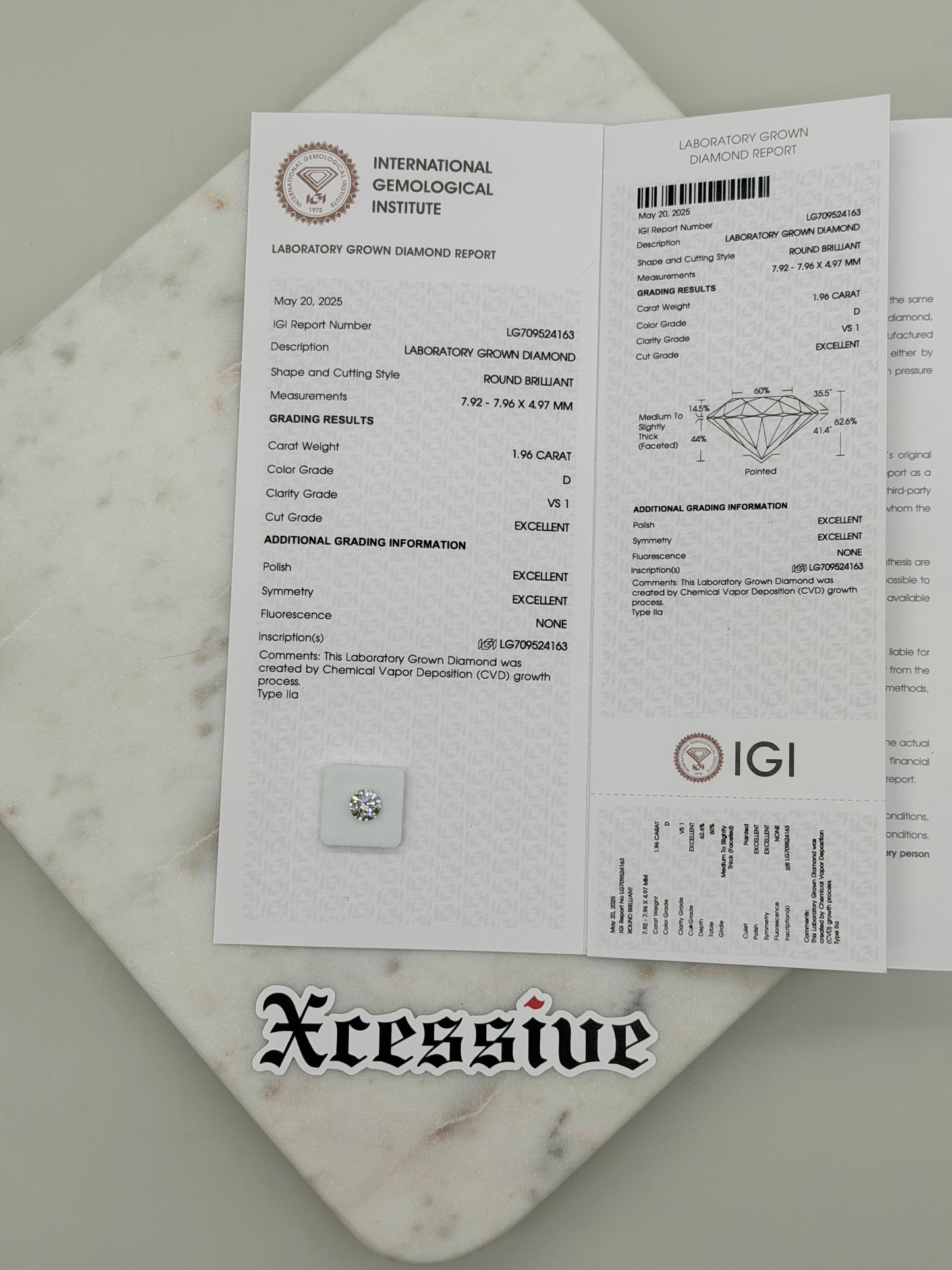 Lab Grown 1.96 Ct Round Diamond