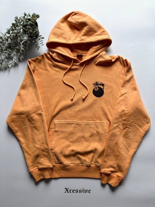 Stussy 8 Ball Pigment Dyed Orange Hoodie