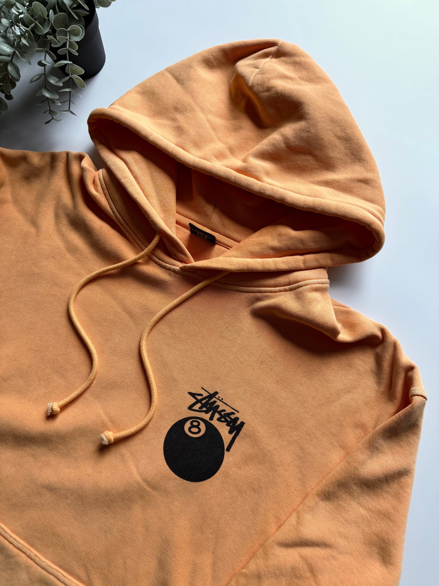 Stussy 8 Ball Pigment Dyed Orange Hoodie