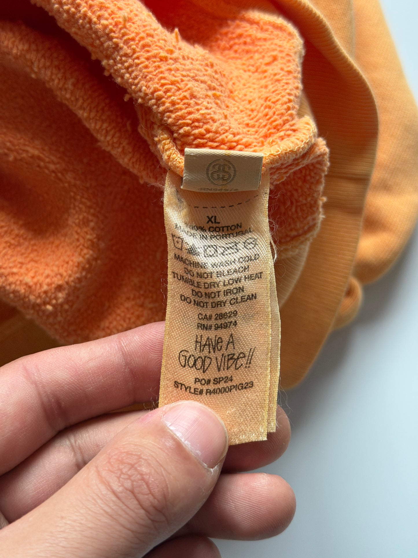 Stussy 8 Ball Pigment Dyed Orange Hoodie