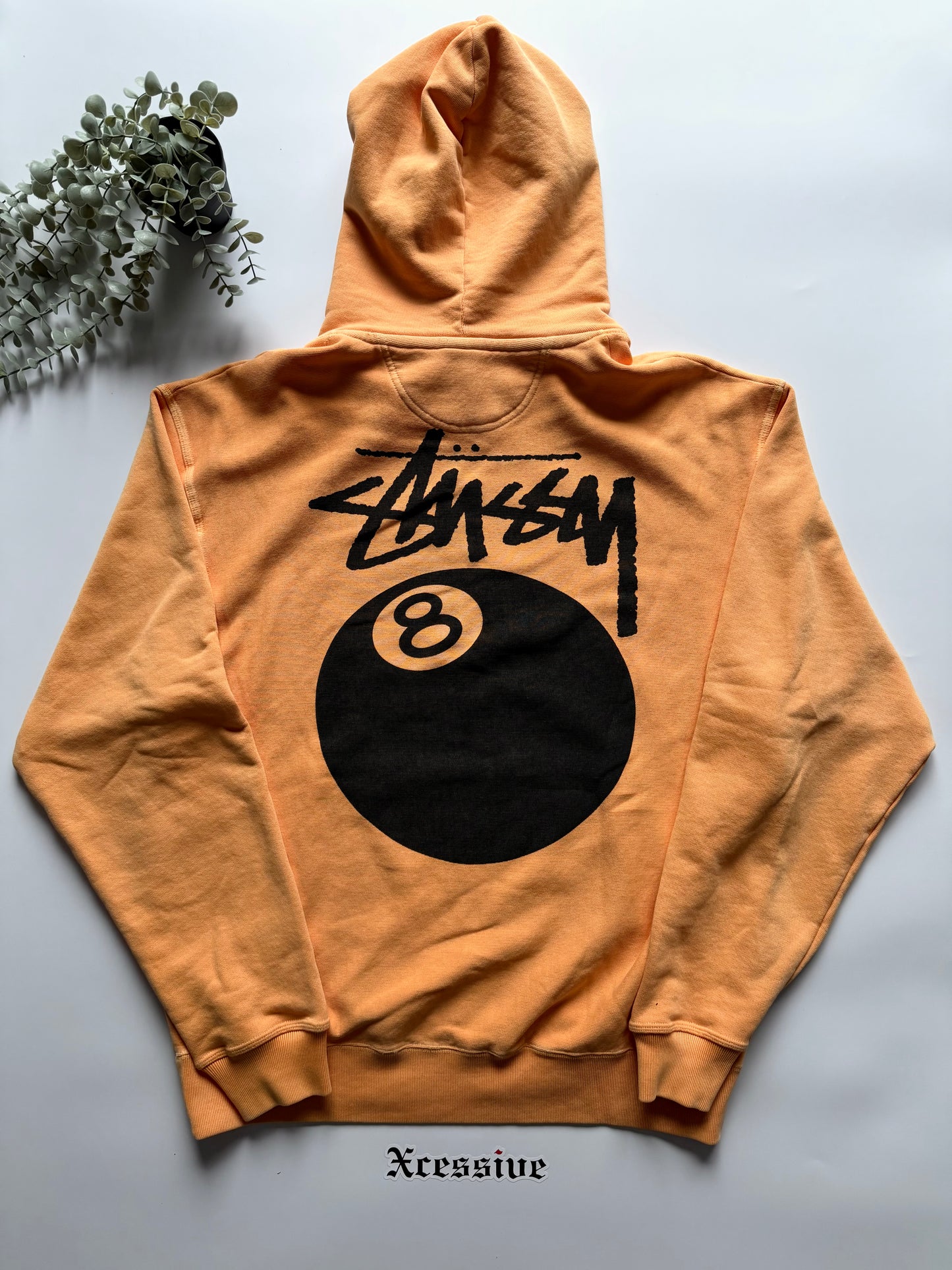 Stussy 8 Ball Pigment Dyed Orange Hoodie