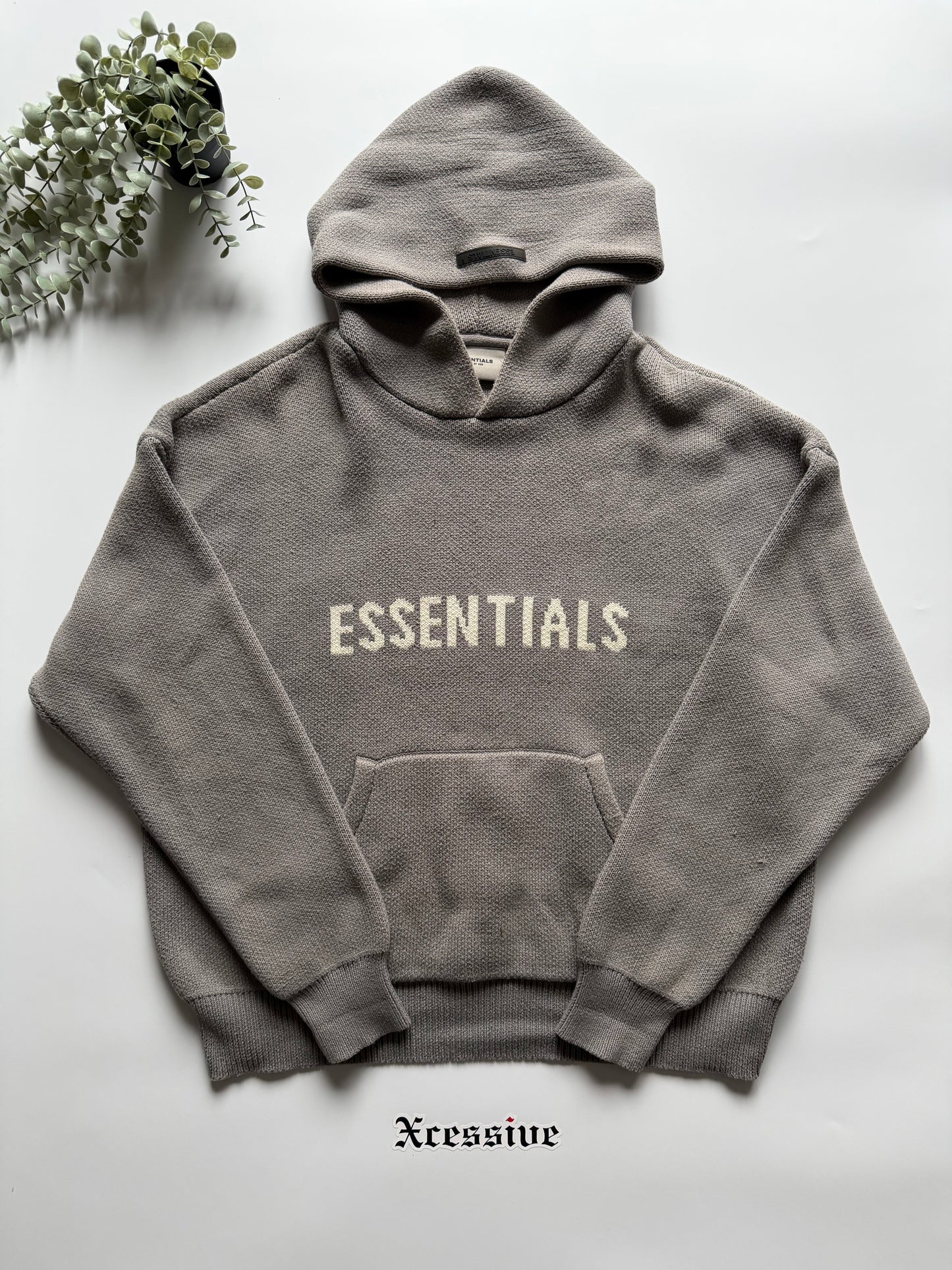 Fear of God Essentials Knit Hoodie Stone