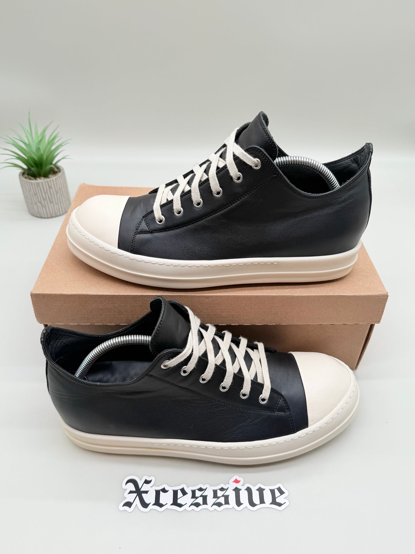 Rick Owens Ramones Low Black Leather
