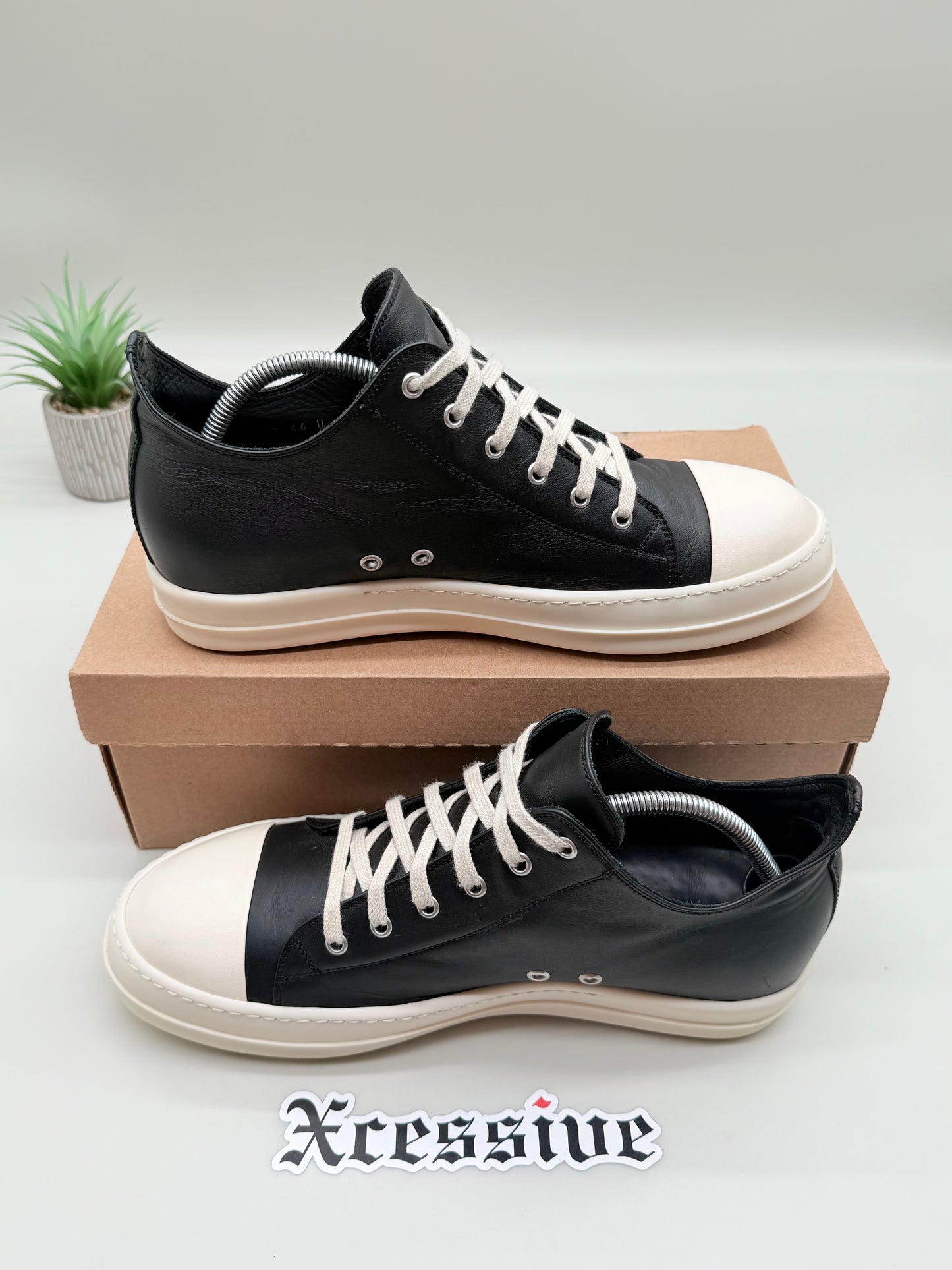 Rick Owens Ramones Low Black Leather