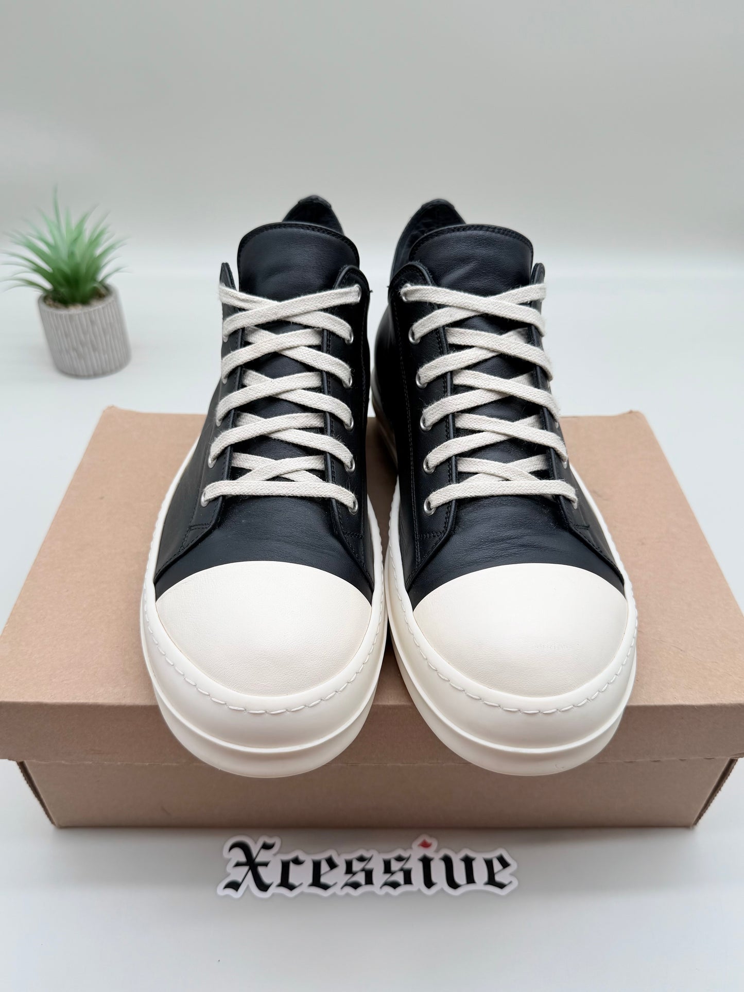 Rick Owens Ramones Low Black Leather