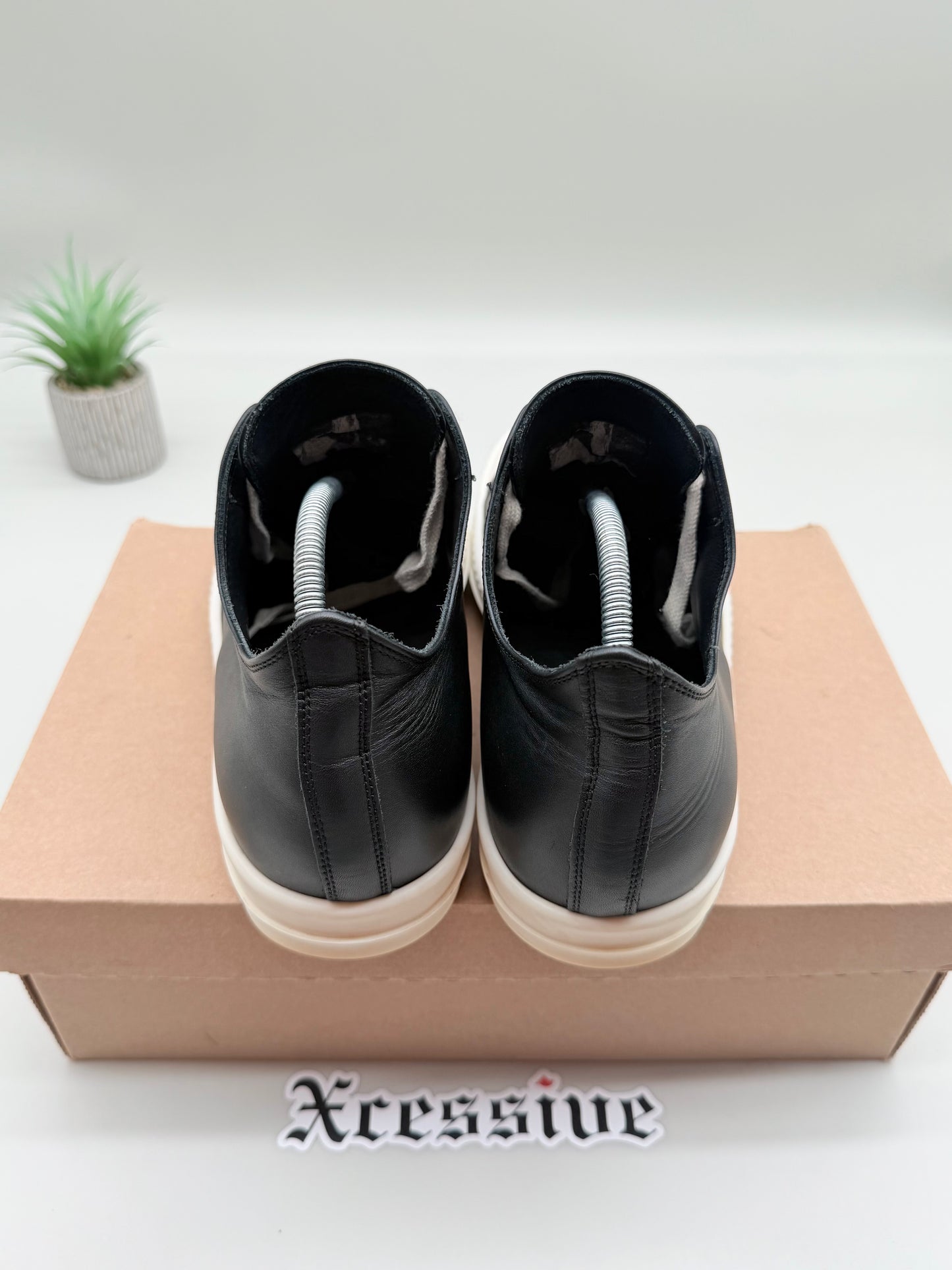 Rick Owens Ramones Low Black Leather